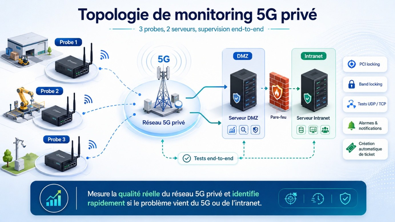 Vue d'ensemble du monitoring actif end-to-end d'un réseau 5G privé